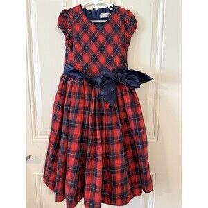 Trish Scully Child Plaid Amaryllis Dress Size 10 Holiday Christmas Formal Wear